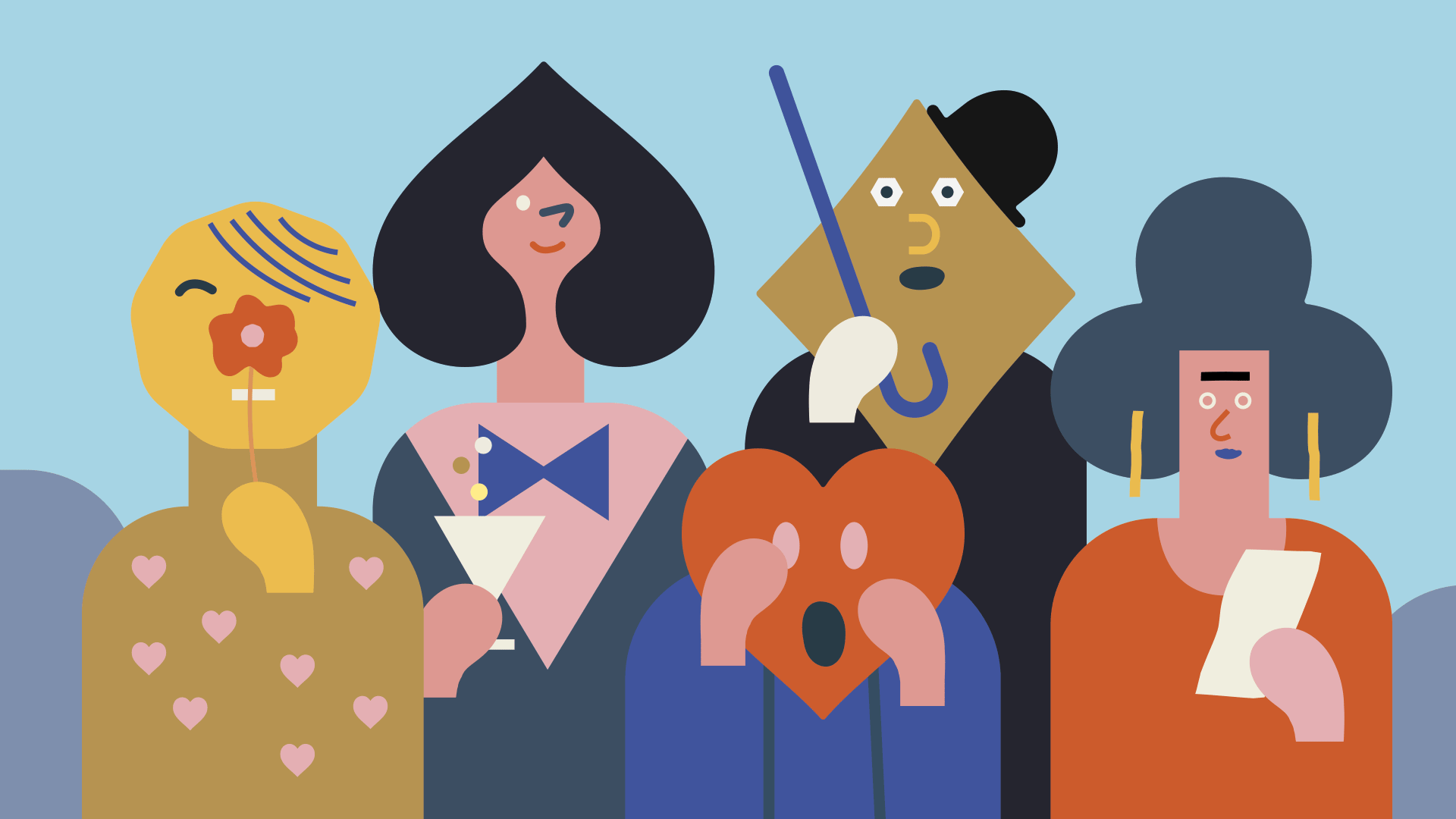 Illustrerade färgglada figurer